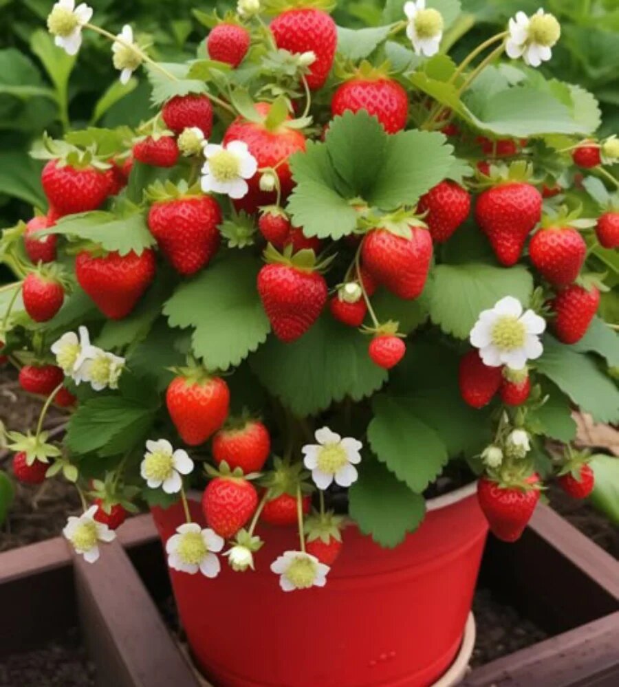 کاشت توت فرنگی در گلدان