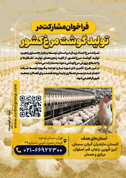 فراخوان مشارکت در توسعه زنجیره تولید گوشت مرغ کشور  