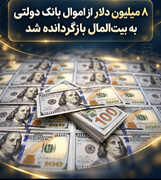 ۸ میلیون دلار از اموال بانک دولتی به بیت‌المال بازگردانده شد