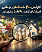 افزایش ۳۰۰ تا ۵۰۰ هزار تومانی اعتبار کالابرگ برای ۴۰ تا ۵۰ میلیون نفر