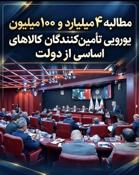 مطالبه ۴ میلیارد و ۱۰۰ میلیون یورویی تامین کنندگان کالاهای اساسی از دولت