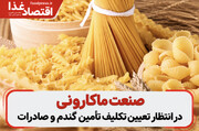 صنعت ماکارونی در انتظار تعیین تکلیف تأمین گندم و صادرات