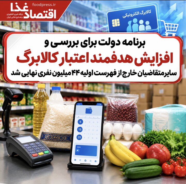 برنامه دولت برای بررسی و افزایش هدفمند اعتبار کالابرگ سایر متقاضیان خارج از فهرست اولیه ۴۴ میلیون نفری نهایی شد