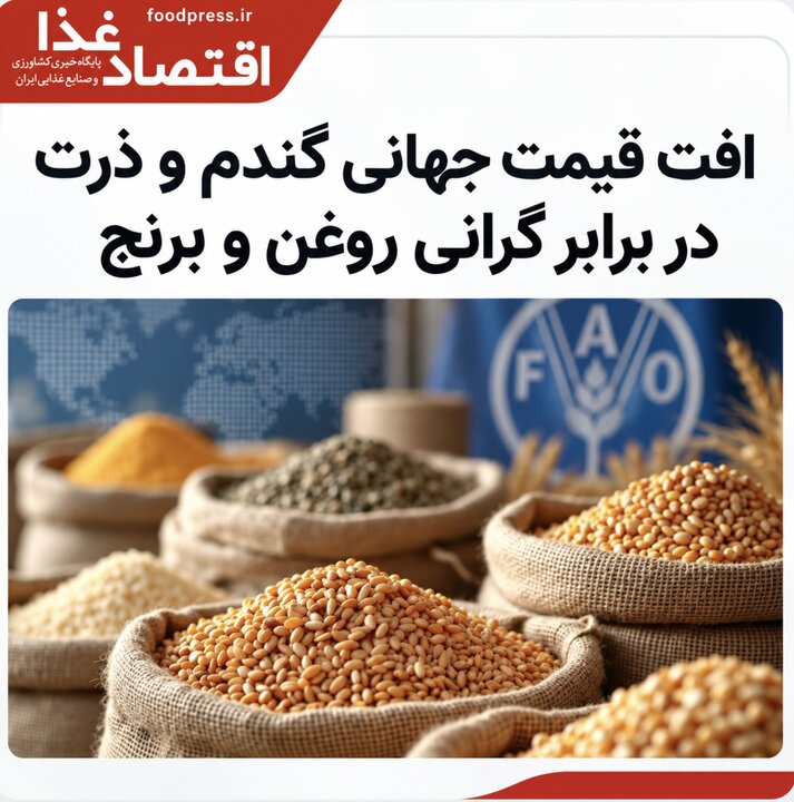 افت قیمت جهانی گندم و ذرت در برابر گرانی روغن و برنج