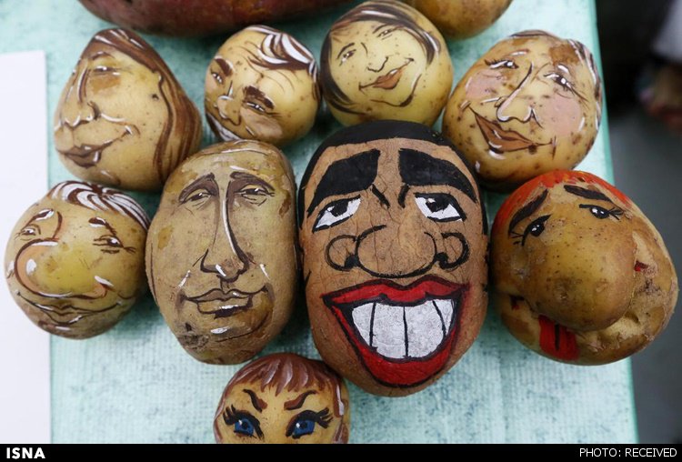 تصویر اوباما و پوتین روی سیب‌زمینی‌